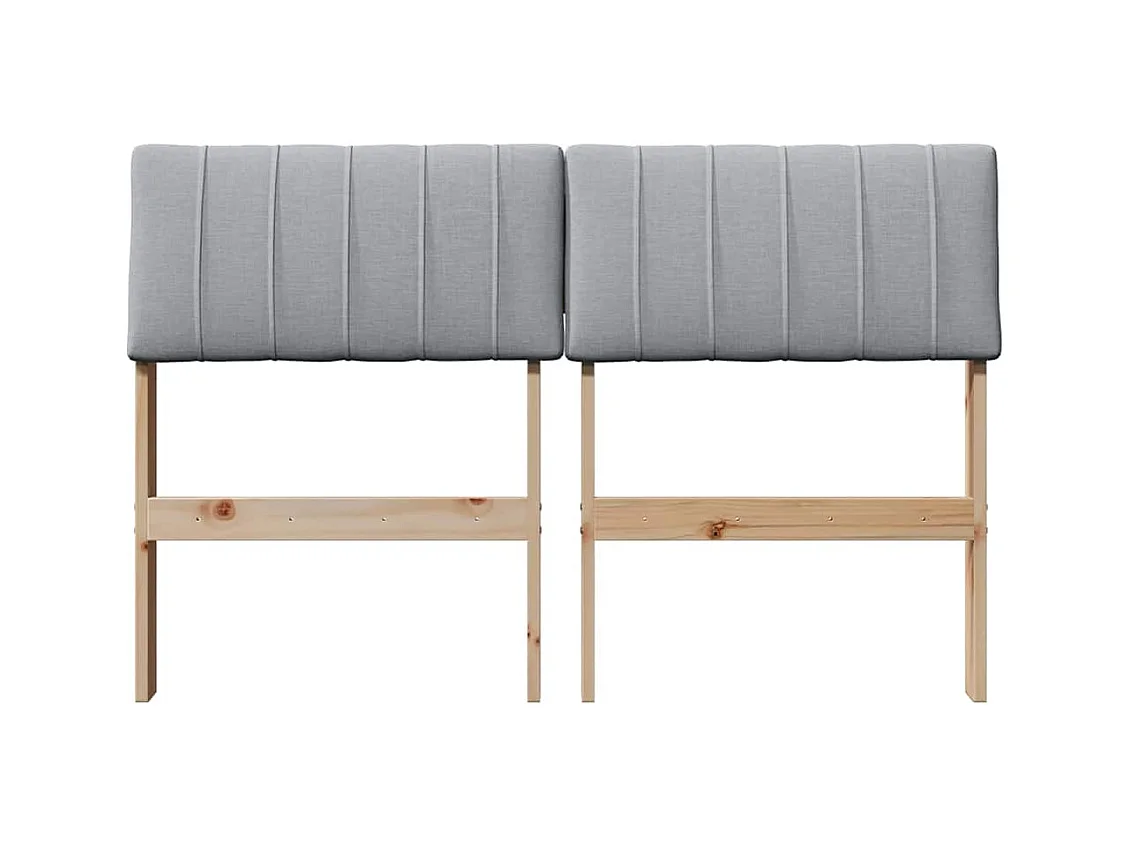 Cabecero tapizado Gris Claro 120 cm Madera de pino macizo