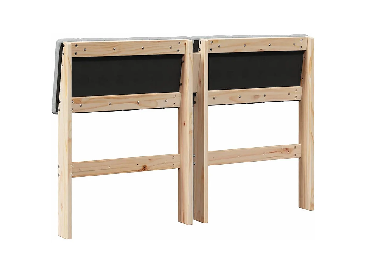 Cabecero tapizado Gris Claro 120 cm Madera de pino macizo