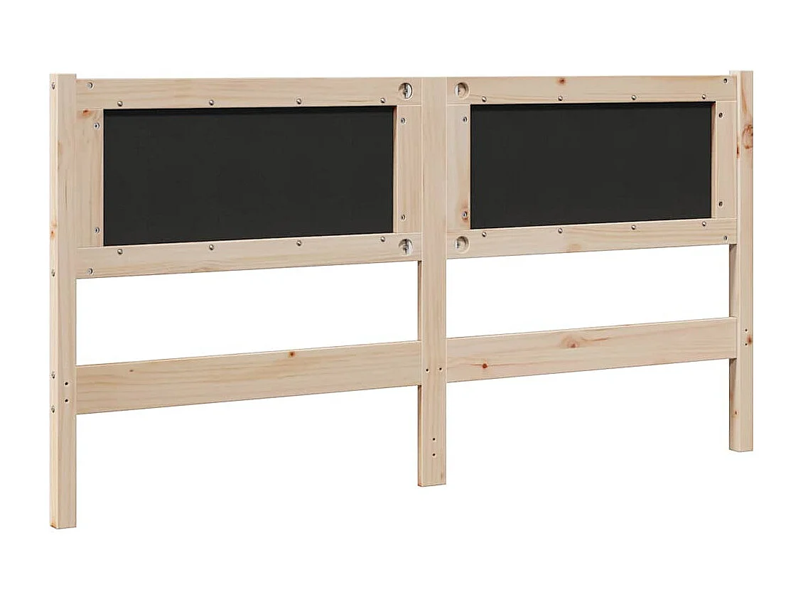 Cabecero tapizado Marrón 160 cm Madera de Pino Sólido y Tela