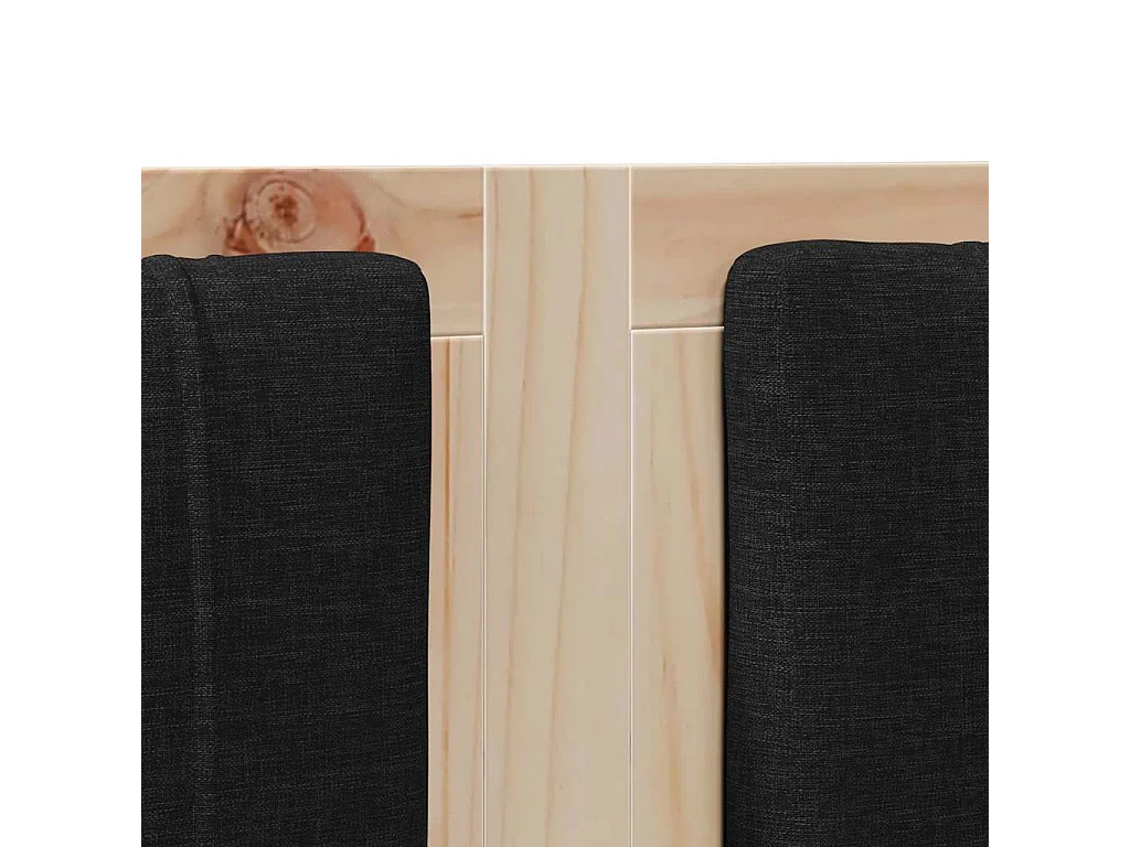 Cabecero tapizado Marrón 160 cm Madera de Pino Sólido y Tela