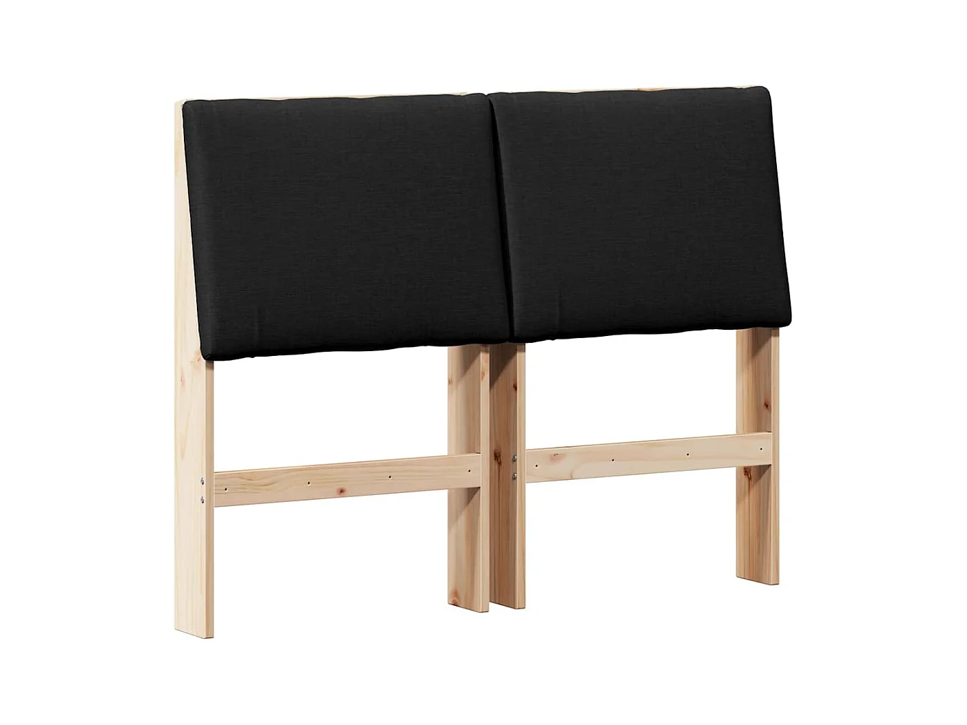 Tête de lit capitonnée Noir 120 cm Pin massif