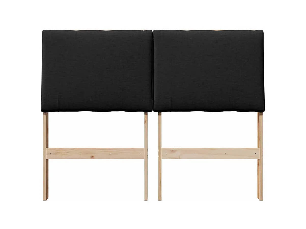 Tête de lit capitonnée Noir 120 cm Pin massif