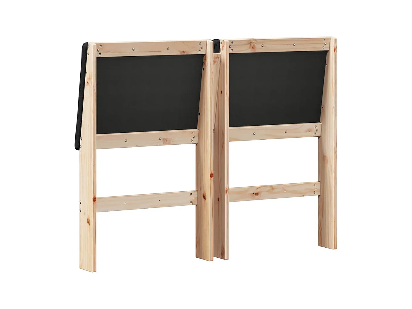 Tête de lit capitonnée Noir 120 cm Pin massif