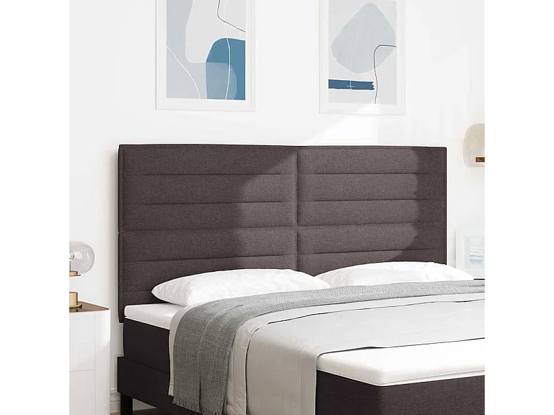 Tête de lit LED Montage mural Marron foncé 180 cm tissu