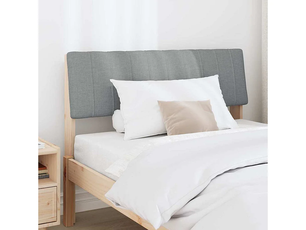 Cabecero tapizado Gris Claro 100 cm Madera de pino macizo
