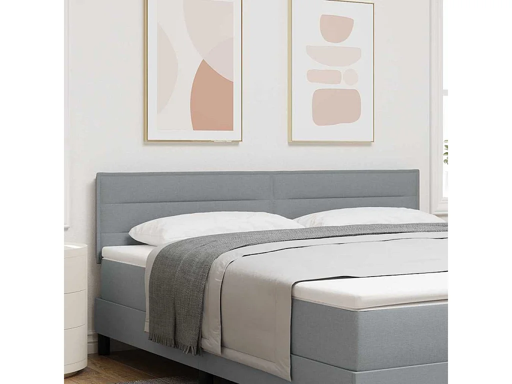 Tête de lit LED avec des lumières à LED Gris clair 180 cm tissu