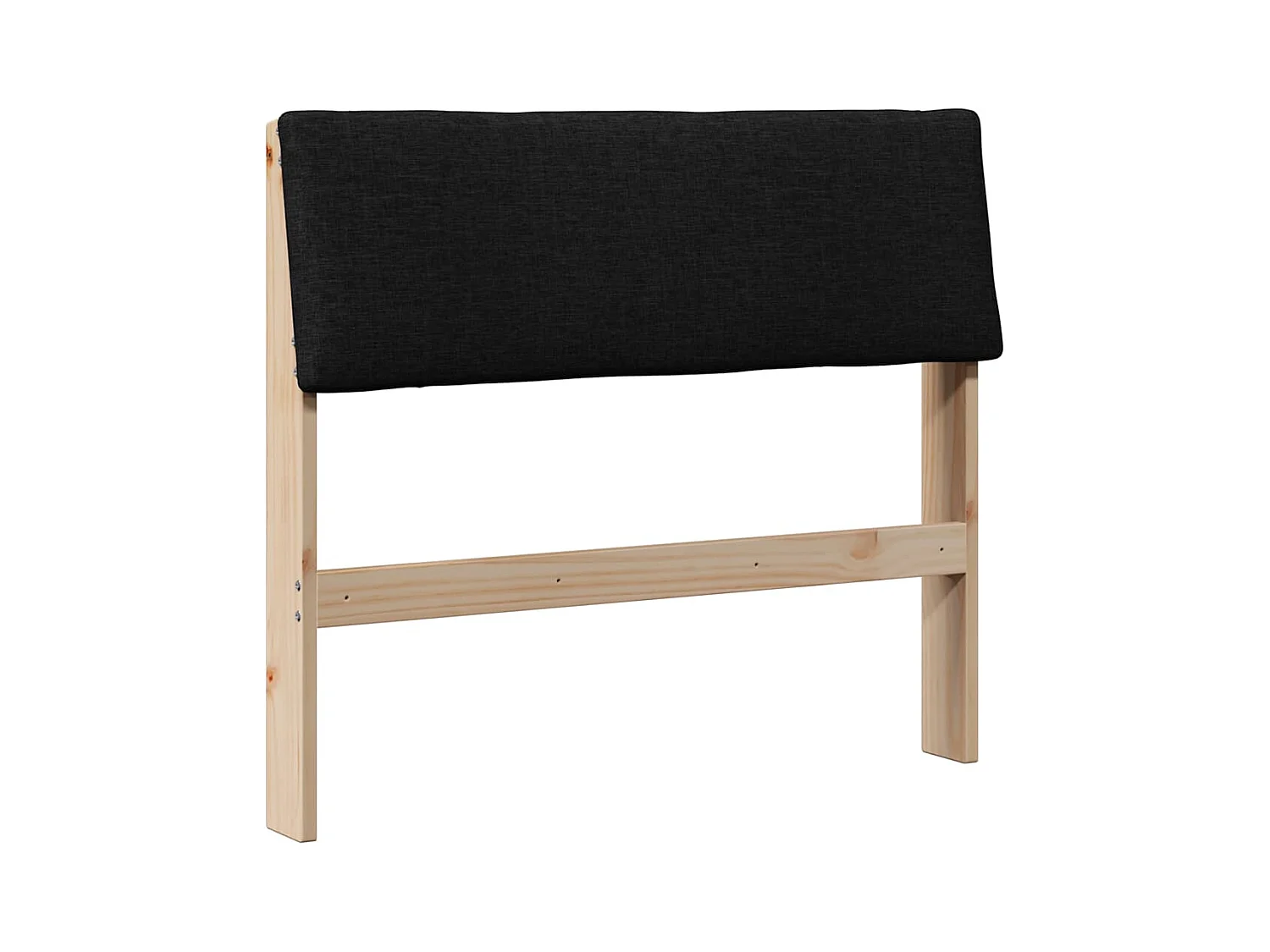 Cabeceira estofada Preto 90 cm Madeira de Pinheiro Sólida