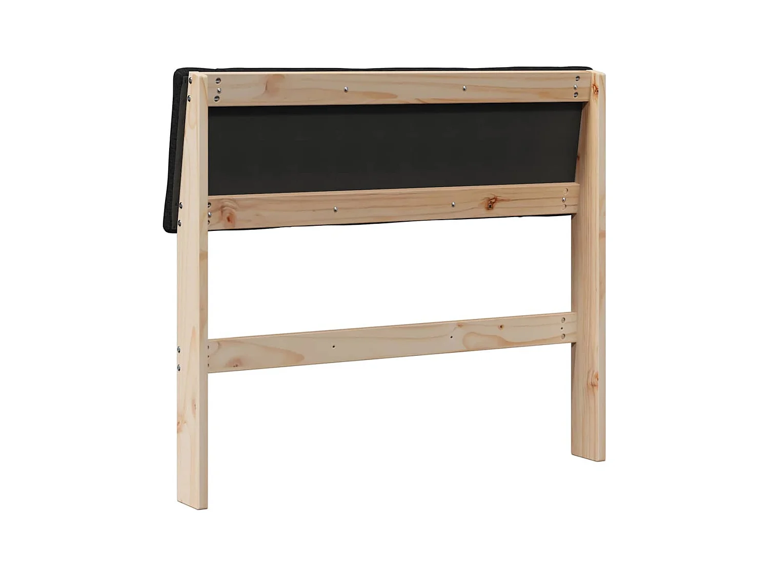 Cabeceira estofada Preto 90 cm Madeira de Pinheiro Sólida