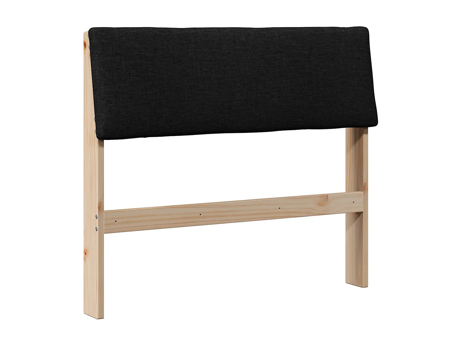 Cabecero tapizado Negro 90 cm Madera de pino macizo