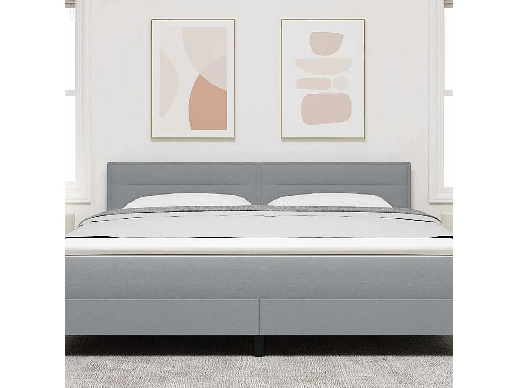 Tête de lit Hauteur réglable Manuel Gris clair 180 cm tissu