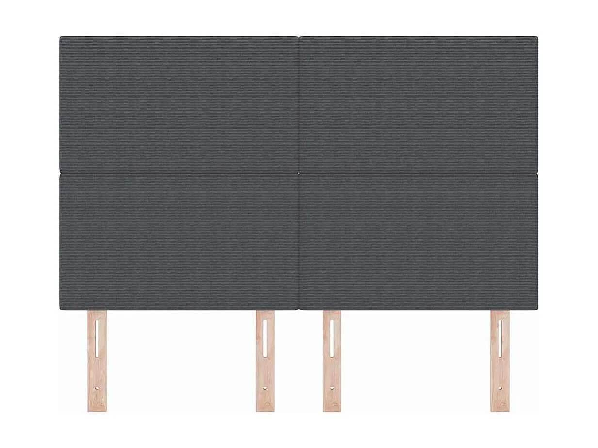 Tête de lit LED avec des lumières à LED Gris foncé 144 cm tissu