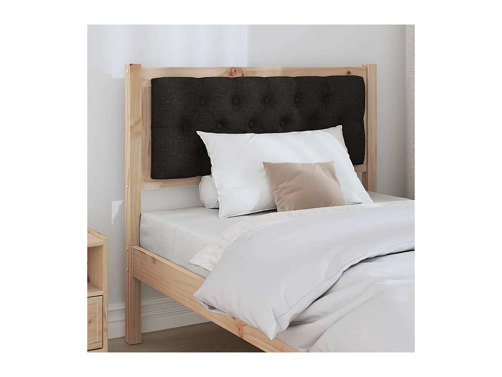 Cabeceira Outros Castanho e preto 90 cm Madeira de pinho maciça