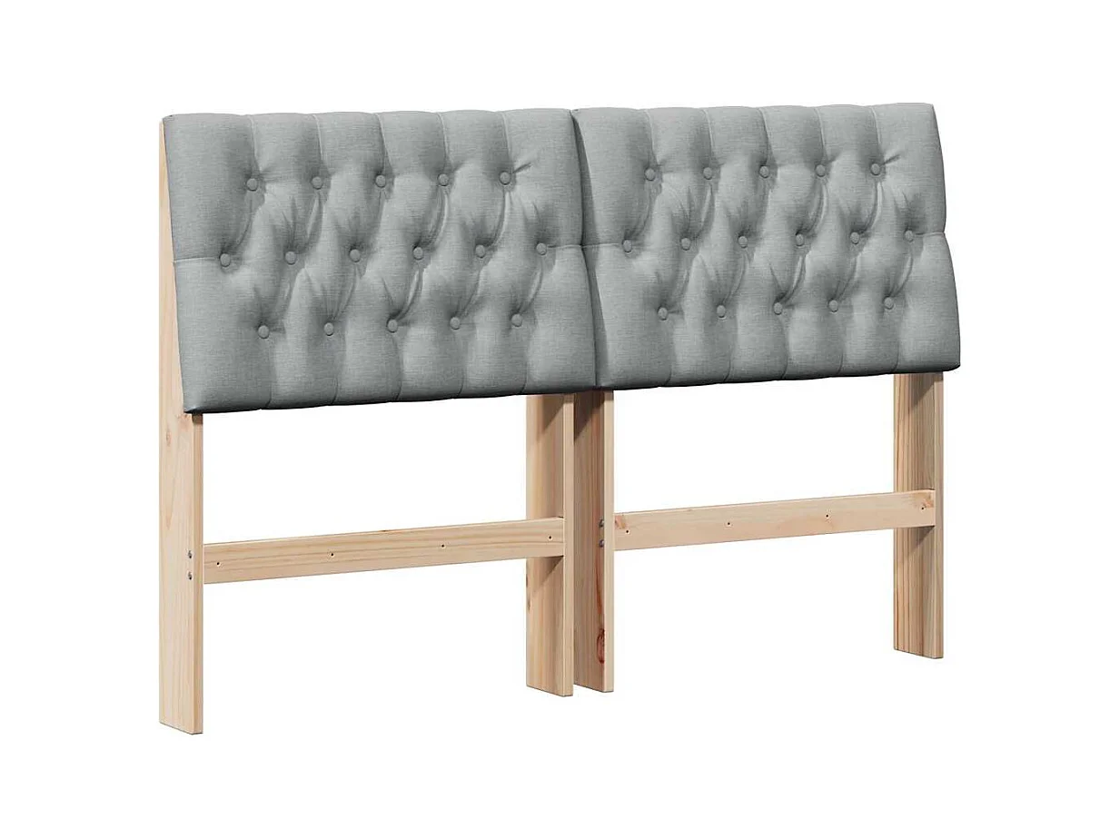 Cabeceira estofada Cinzento-claro 140 cm