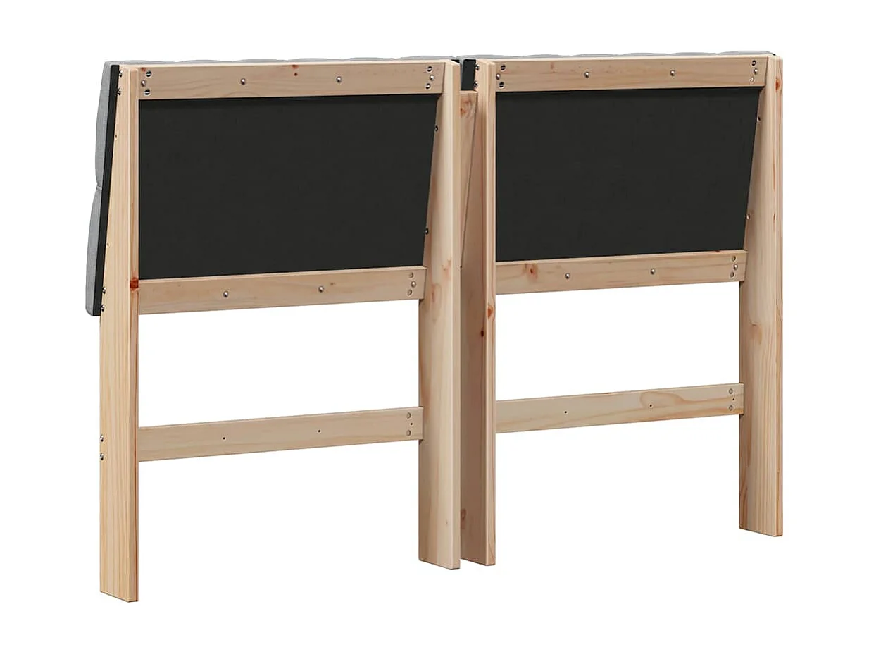 Tête de lit capitonnée Gris clair 140 cm Pin massif
