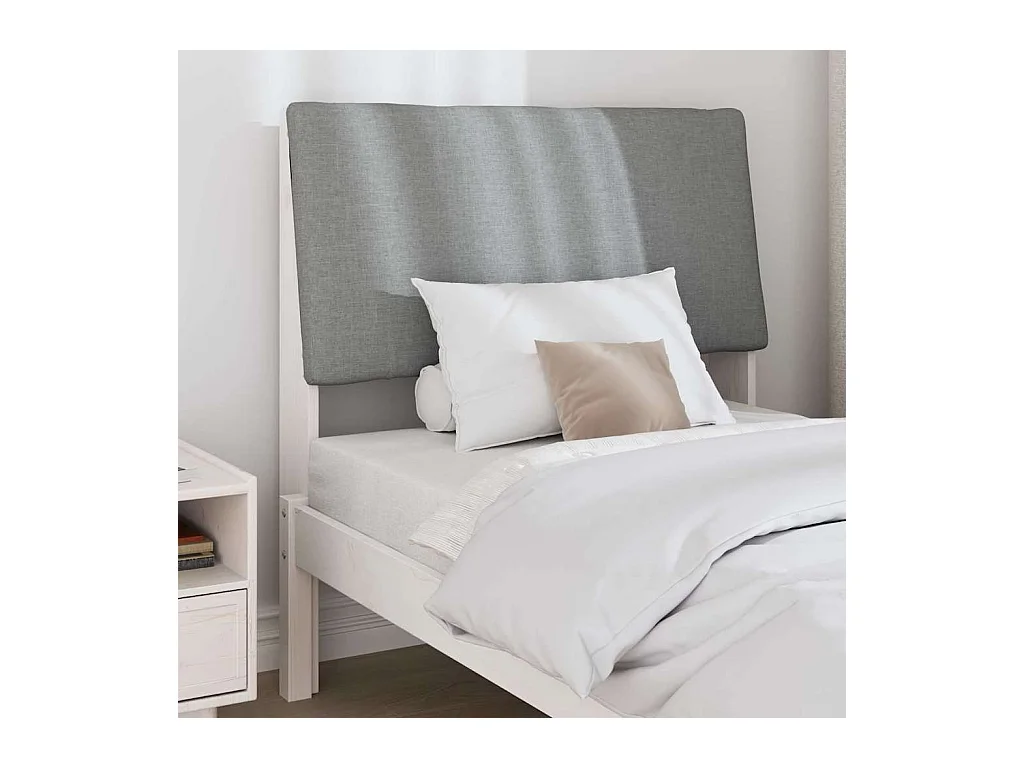 Cabecero tapizado Gris Claro 90 cm Madera de pino macizo