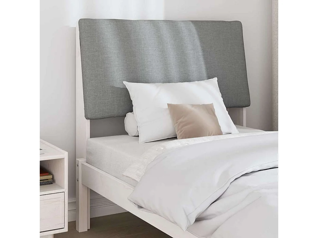 Cabecero tapizado Gris Claro 90 cm Madera de pino macizo