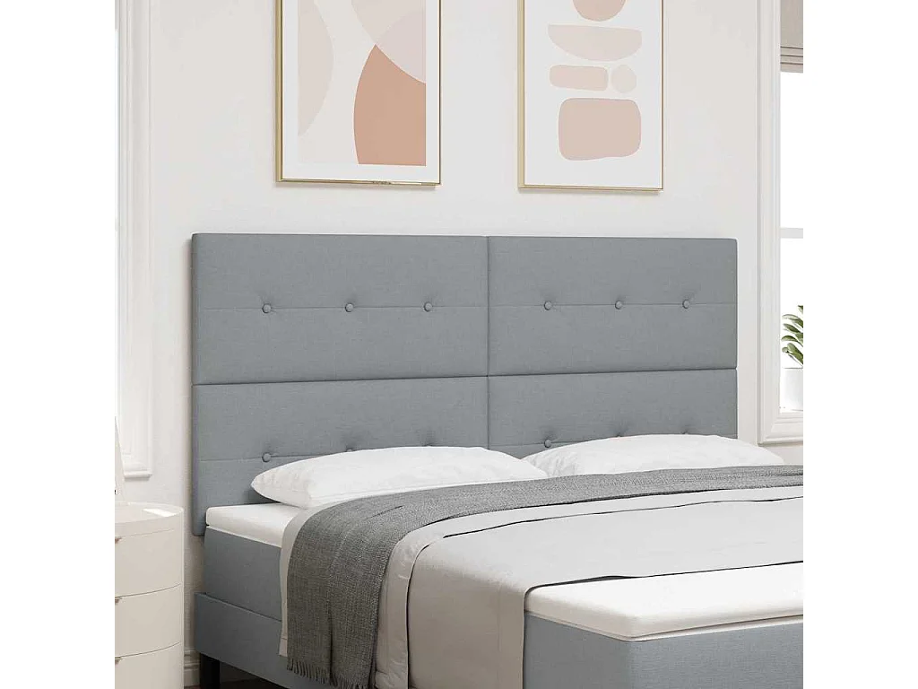 Tête de lit avec tête de lit Gris clair 180 cm tissu