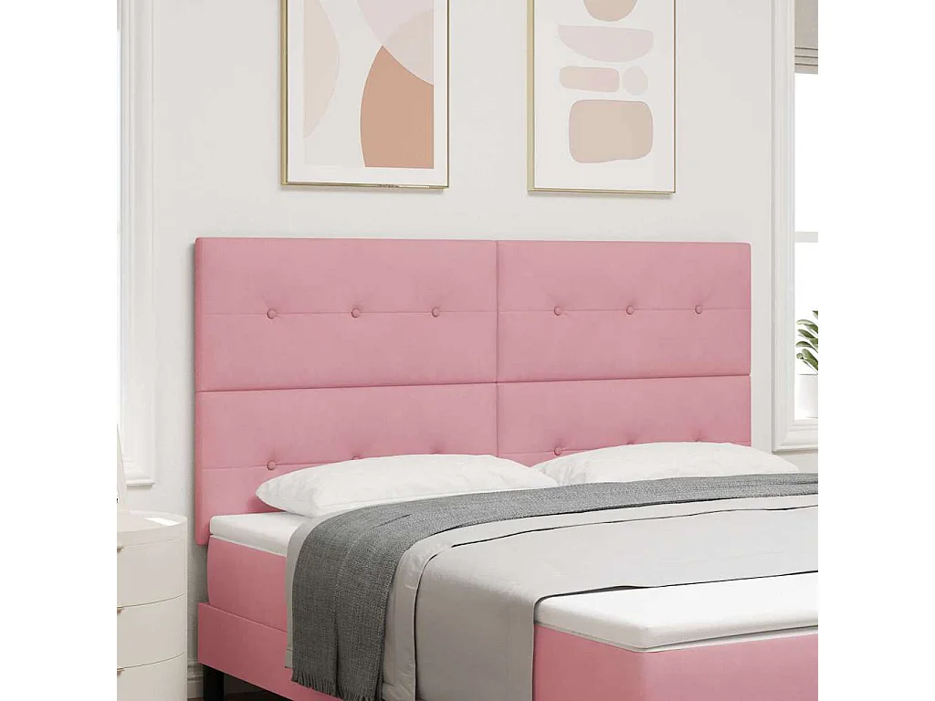 Tête de lit Montage mural avec tête de lit Rose 180 cm Velours