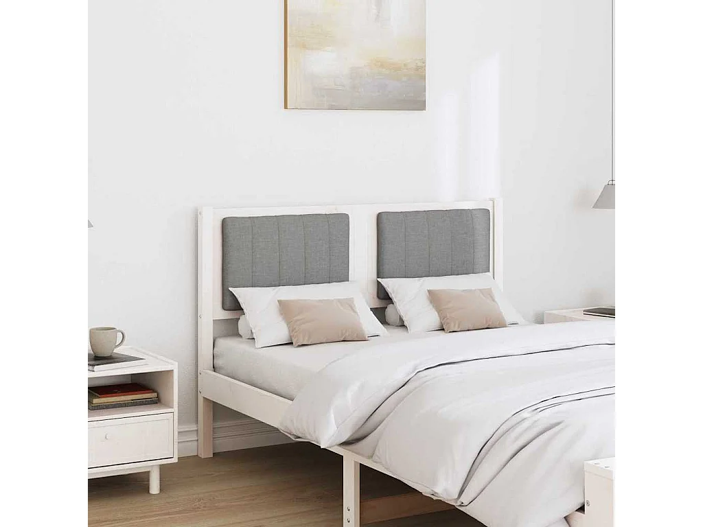 Cabeceira estofada com cabeceira Branco 120 cm