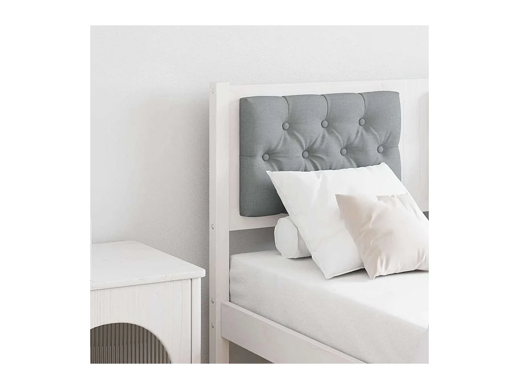 Cabeceira Branco e cinza claro 135 cm Madeira de pinho maciça