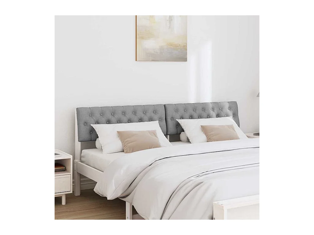 Cabeceira estofada Cinzento-claro 180 cm