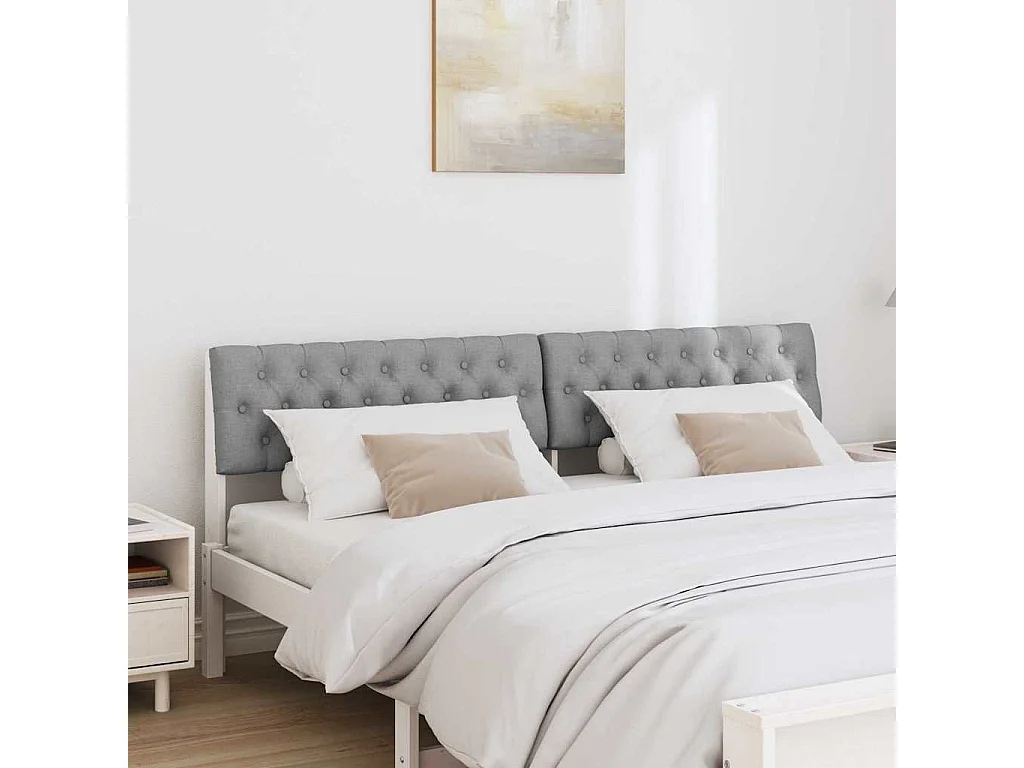 Cabeceira estofada Cinzento-claro 180 cm