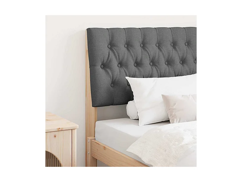Tête de lit capitonnée Gris foncé 90 cm Pin massif