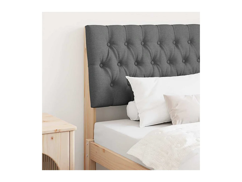 Tête de lit capitonnée Gris foncé 90 cm Pin massif