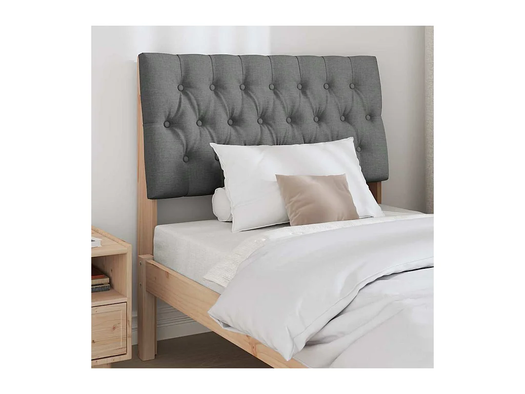 Tête de lit capitonnée Gris foncé 90 cm Pin massif