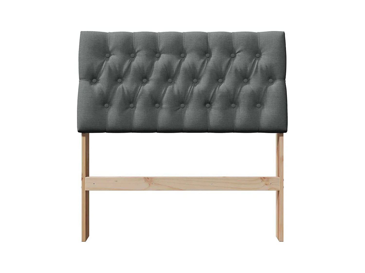 Tête de lit capitonnée Gris foncé 90 cm Pin massif