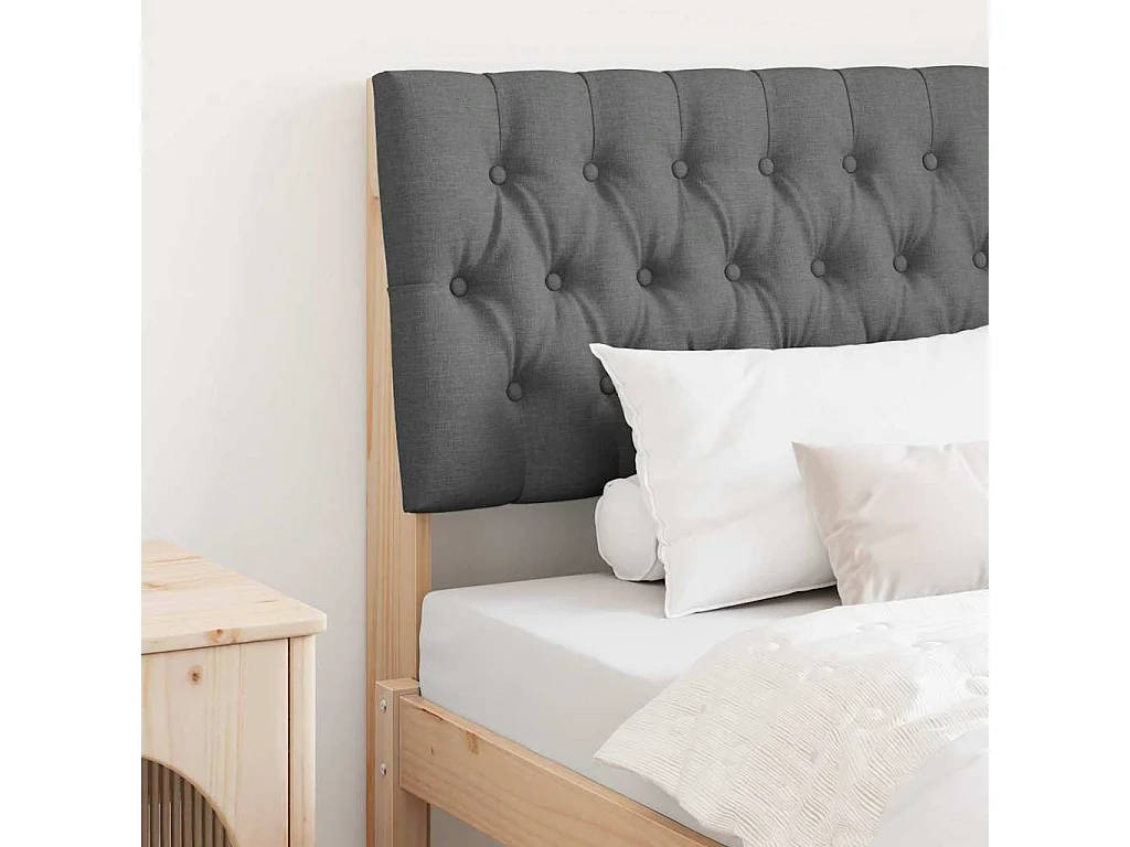 Tête de lit capitonnée Gris foncé 90 cm Pin massif