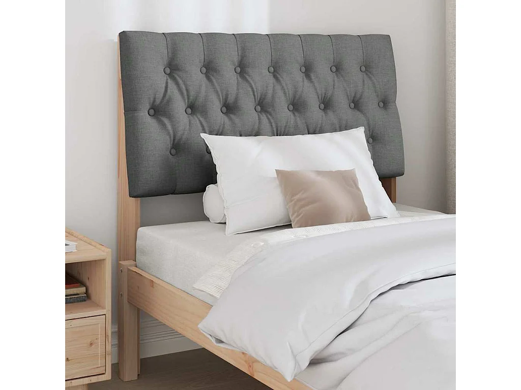 Tête de lit capitonnée Gris foncé 90 cm Pin massif