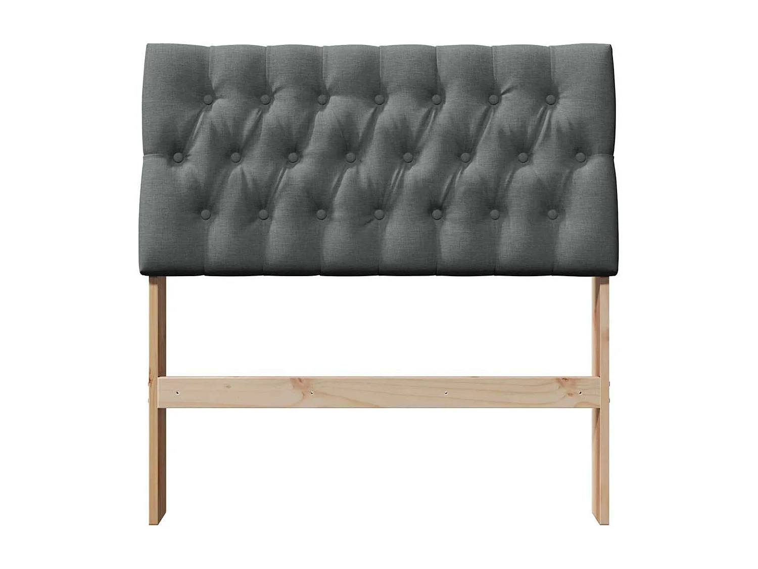 Tête de lit capitonnée Gris foncé 90 cm Pin massif