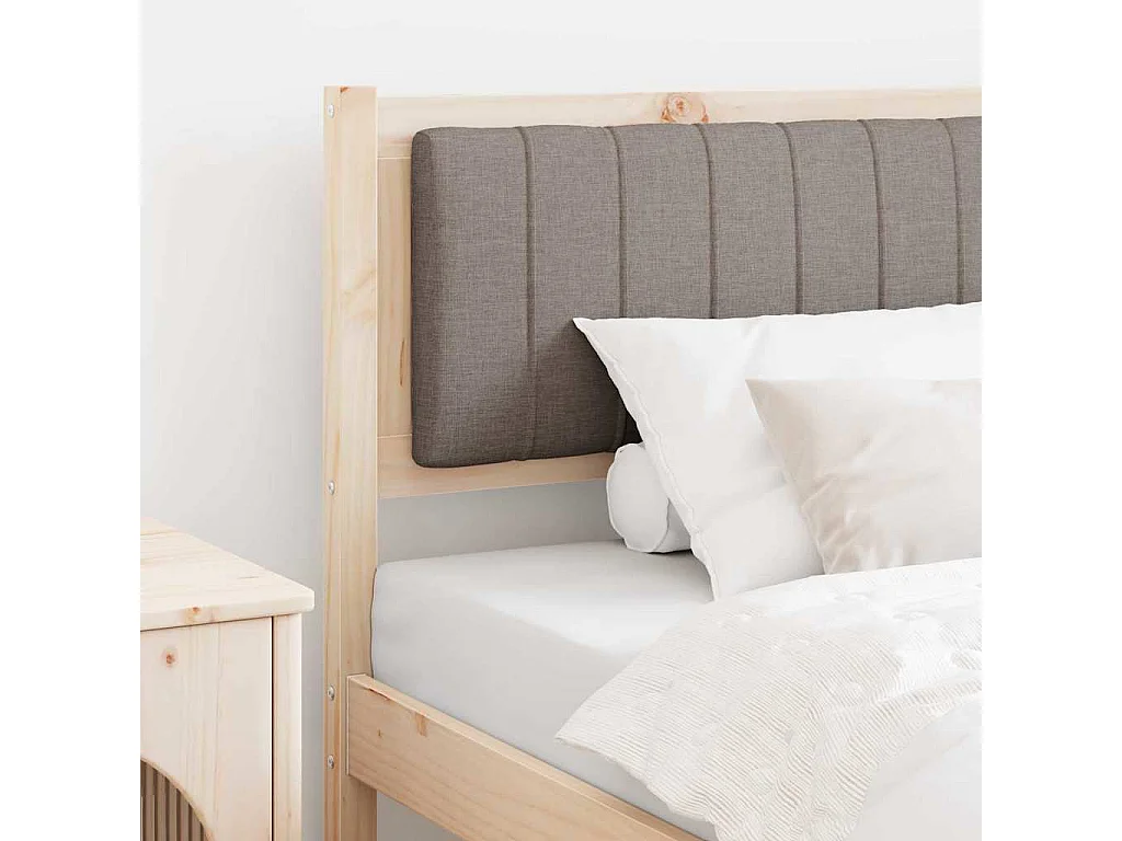 Cabecero tapizado Marrón 100 cm Madera de Pino Sólido y Tela