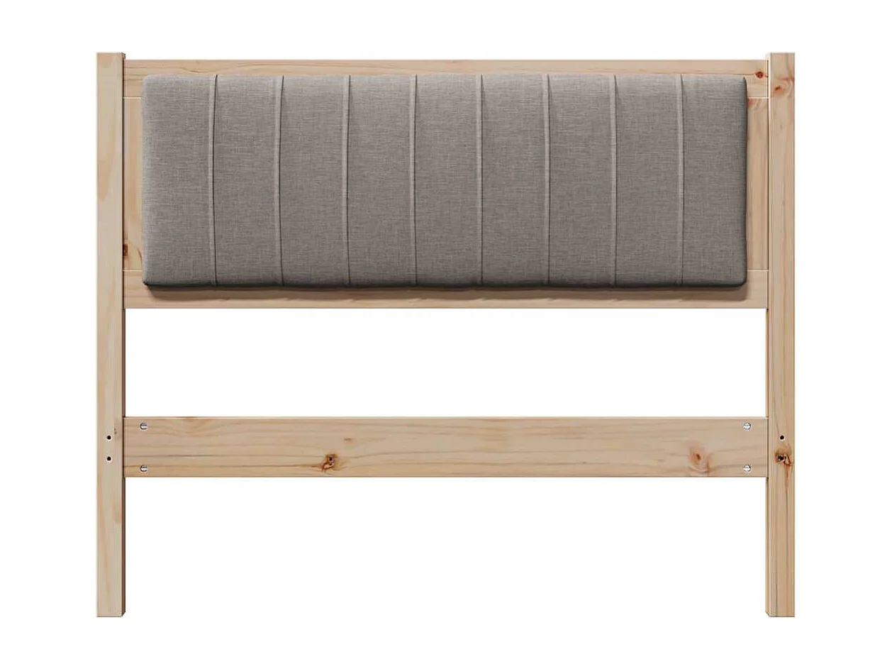 Cabecero tapizado Marrón 100 cm Madera de Pino Sólido y Tela