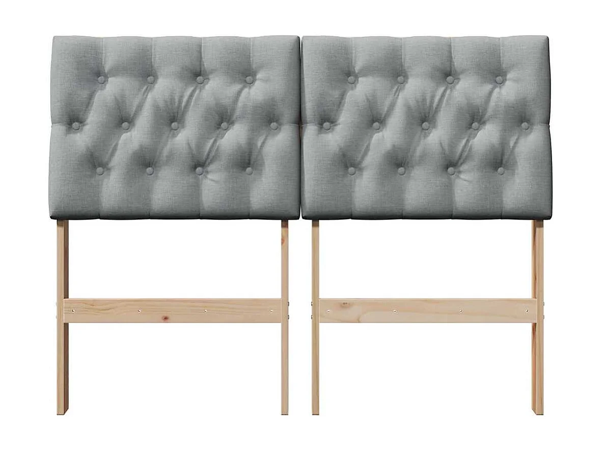 Tête de lit capitonnée Gris clair 120 cm Pin massif