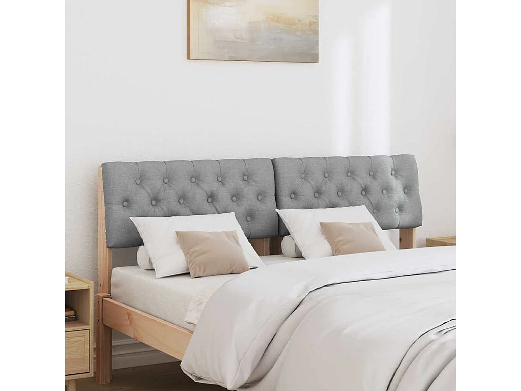 Cabeceira estofada Cinzento-claro 150 cm