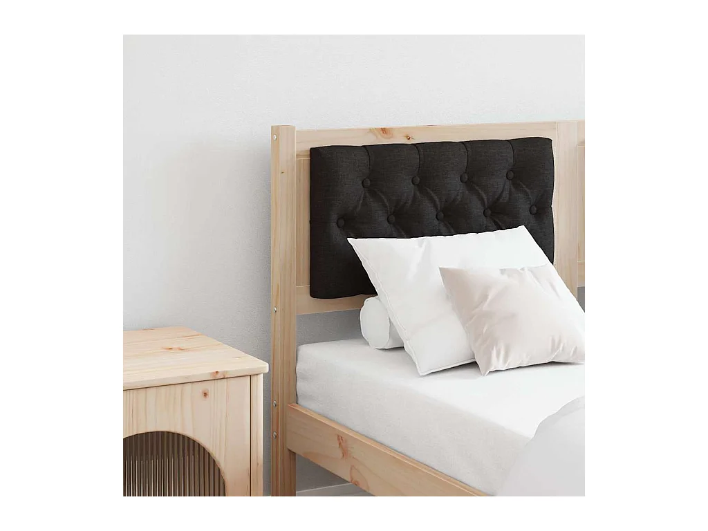 Cabeceira Castanho e preto 140 cm Madeira de pinho maciça