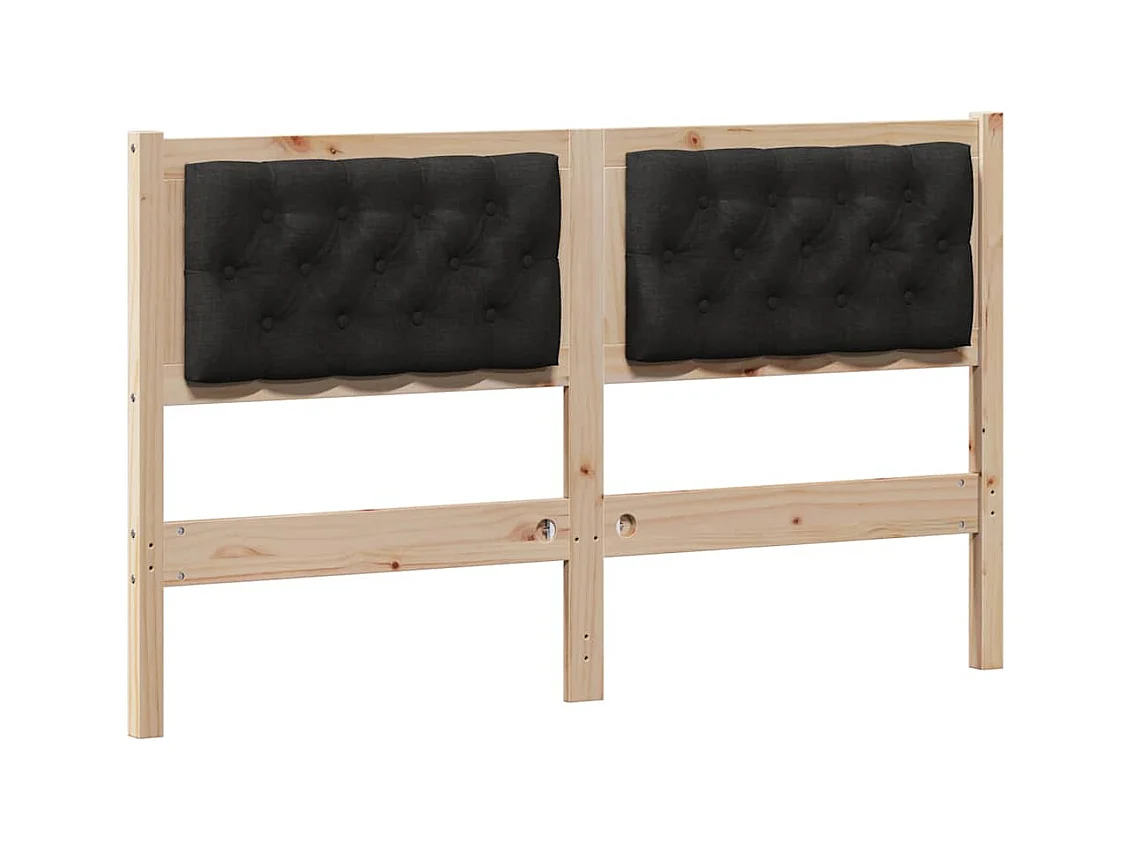 Cabeceira Castanho e preto 140 cm Madeira de pinho maciça