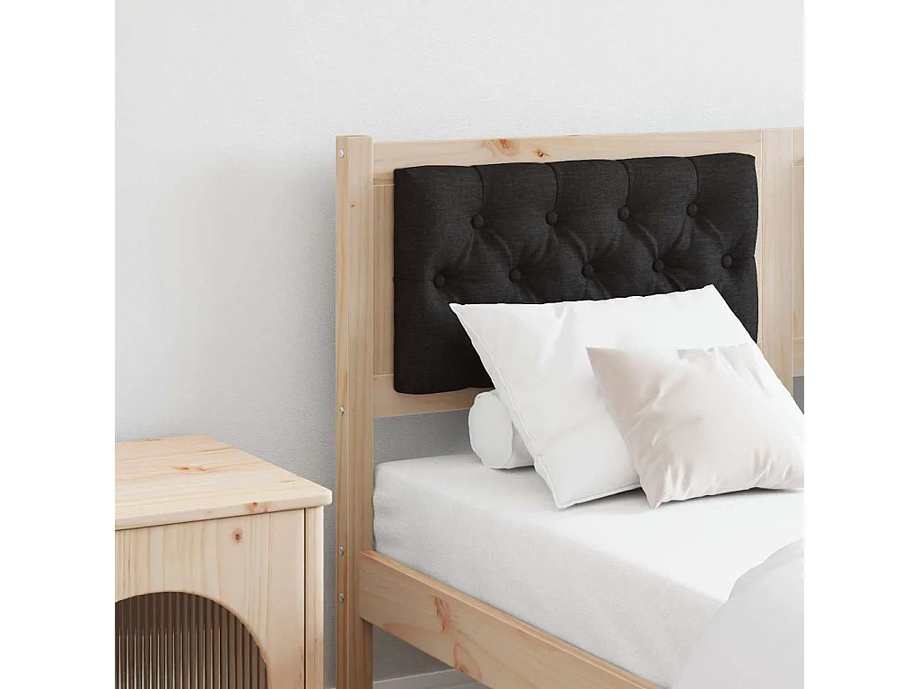Cabecero Otro Marrón y negro 140 cm Madera maciza de pino