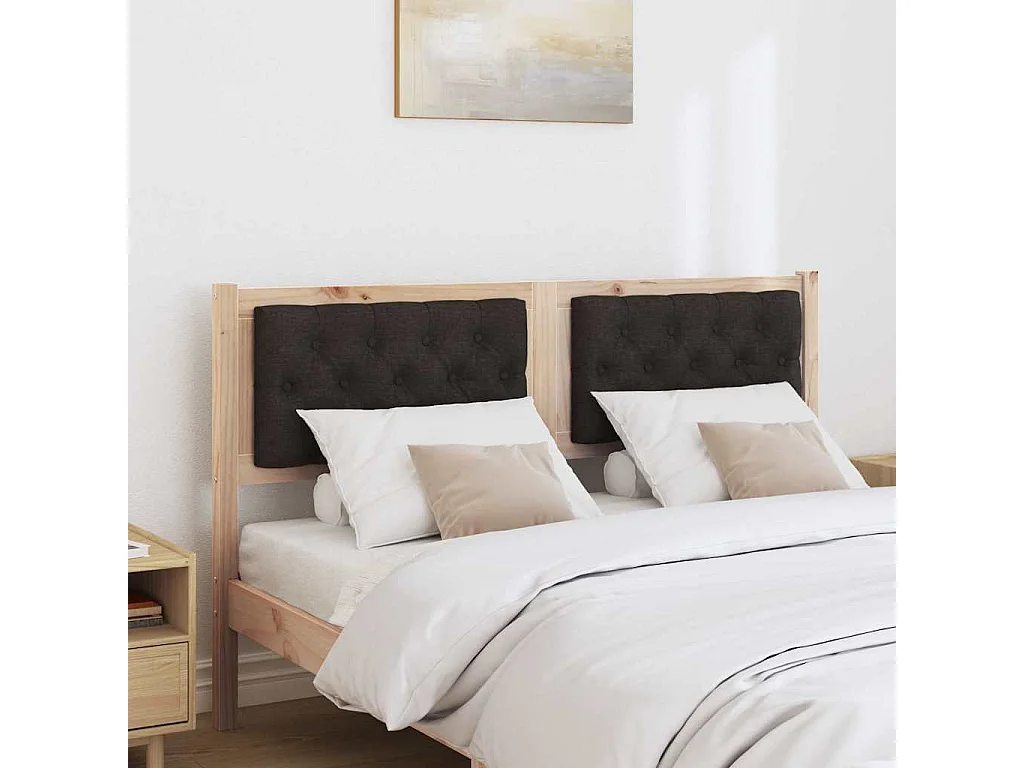 Cabecero Otro Marrón y negro 140 cm Madera maciza de pino