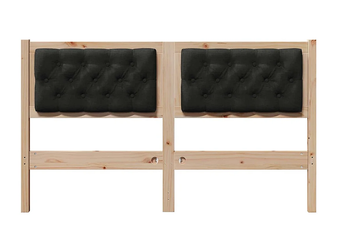 Cabecero Otro Marrón y negro 140 cm Madera maciza de pino