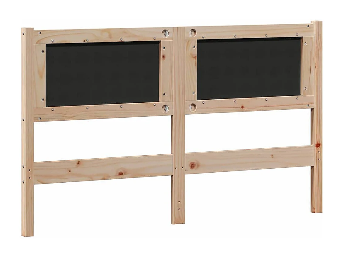 Cabecero Otro Marrón y negro 140 cm Madera maciza de pino