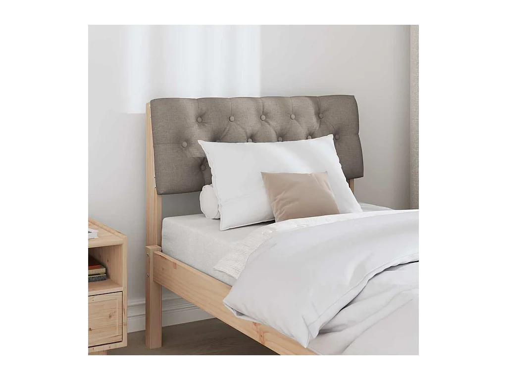 Cabecero tapizado Taupé 80 cm Madera de pino macizo