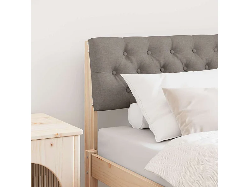 Cabecero tapizado Taupé 80 cm Madera de pino macizo
