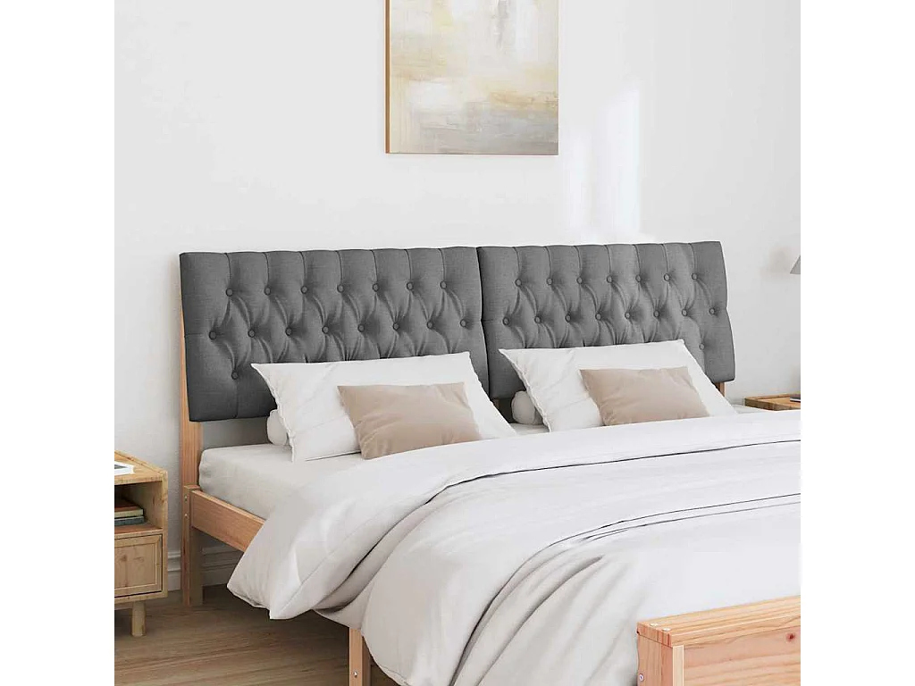 Tête de lit capitonnée Gris foncé 180 cm Pin massif