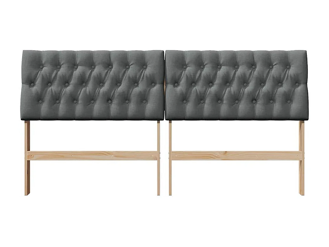 Tête de lit capitonnée Gris foncé 180 cm Pin massif