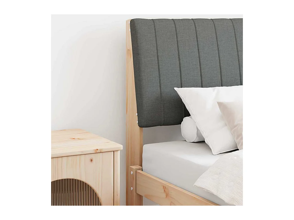 Tête de lit capitonnée Gris foncé 75 cm Pin massif