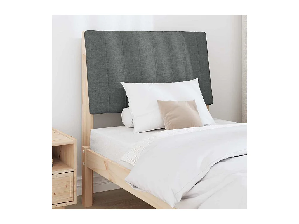 Tête de lit capitonnée Gris foncé 75 cm Pin massif