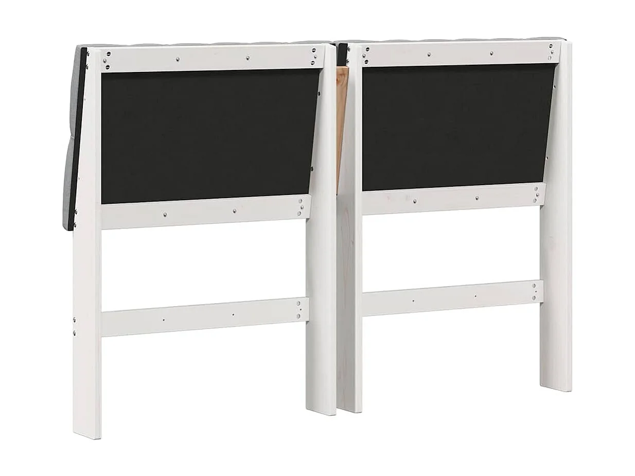 Gestoffeerd hoofdbord Lichtgrijs 150 cm Massief grenenhout